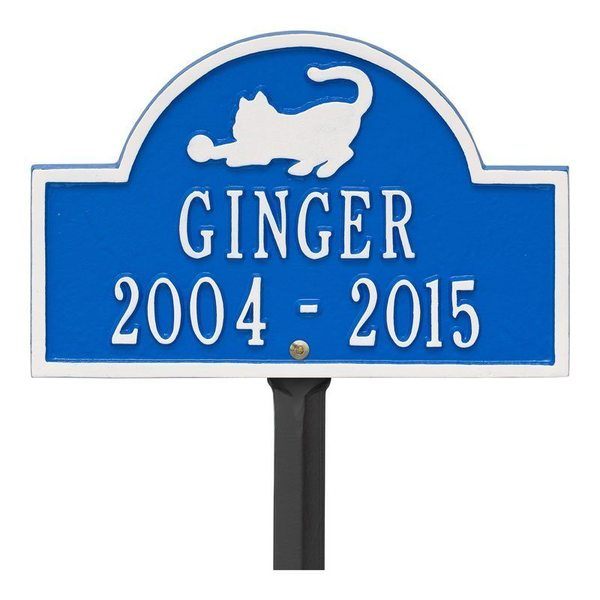 Feline Pet Blue Memorials Plaque